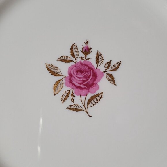 Lenox Rhodora Fine China Set 7 Bread Plates P471 Pink Rose Gold Leaf 6.5 in - Picture 5 of 8